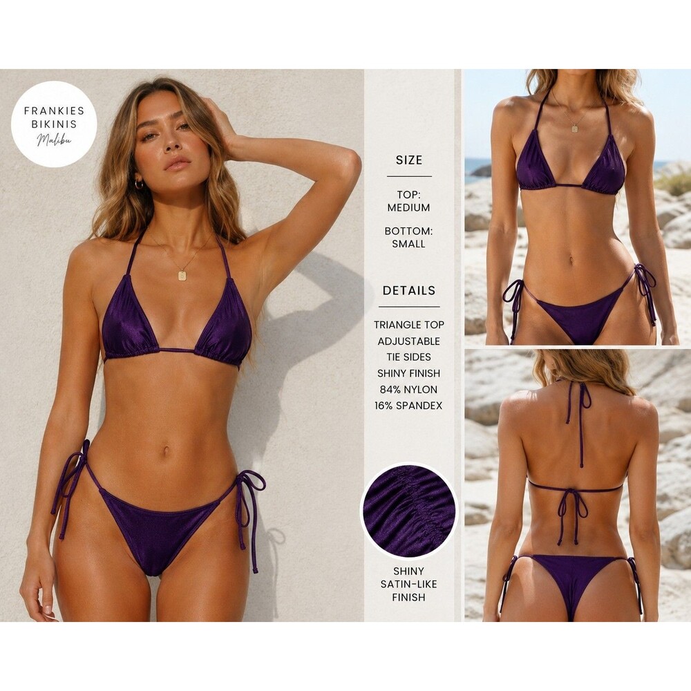 Frankies Bikinis Purple String Bikini Set ✨